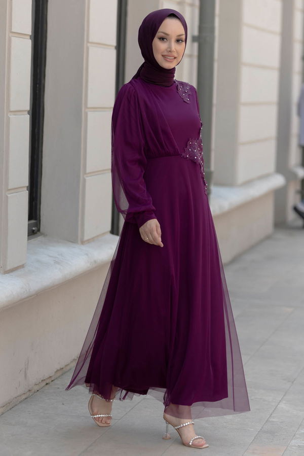 Abiye Elbise Mor - 10312