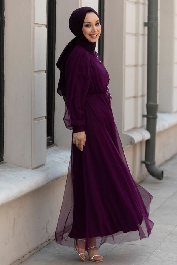 Abiye Elbise Mor - 10312
