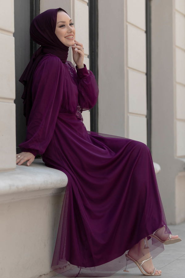 Abiye Elbise Mor - 10312