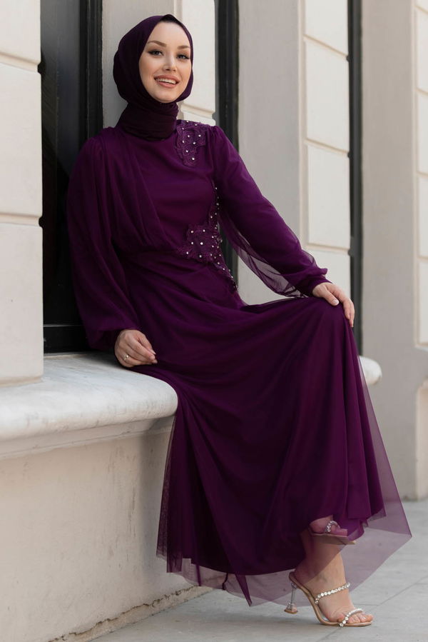 Abiye Elbise Mor - 10312