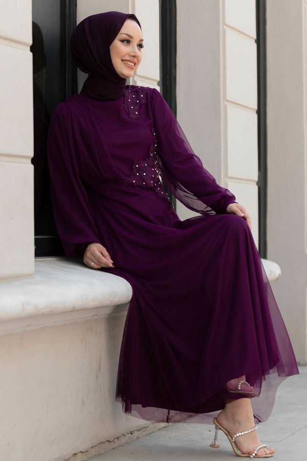 Abiye Elbise Mor - 10312