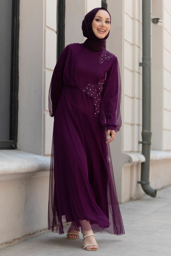 Abiye Elbise Mor - 10312