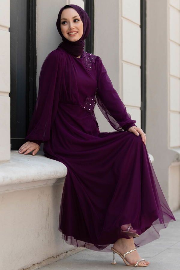 Abiye Elbise Mor - 10312