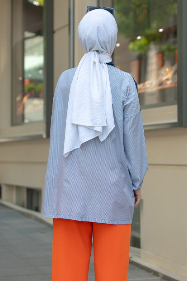 10765-INDIGO Tunık