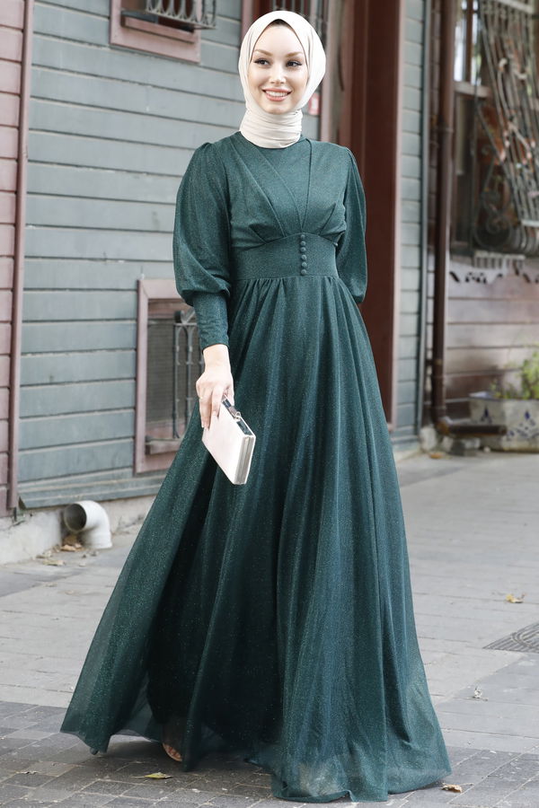 Abiye Elbise Zümrüt - 11003