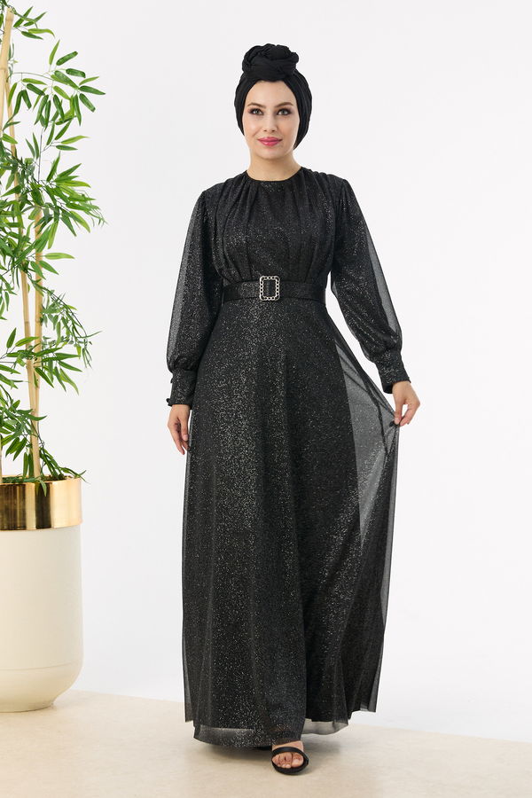 Abiye Elbise Siyah - 11005