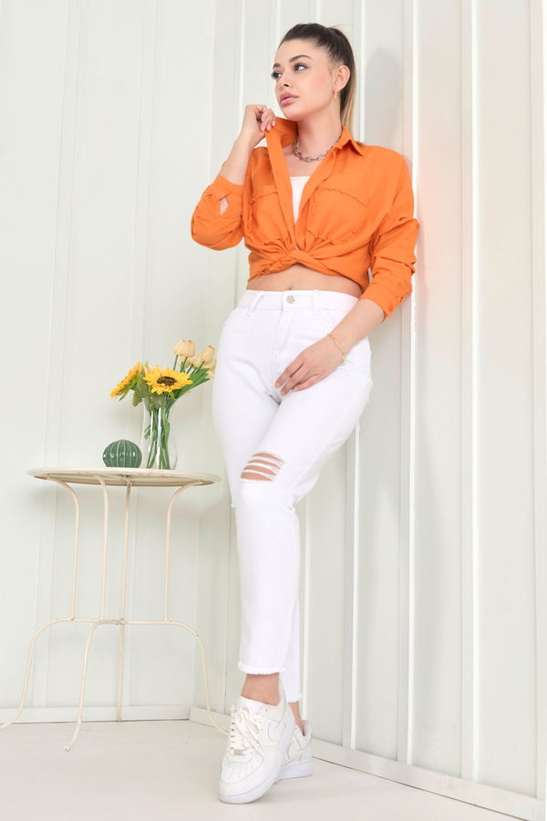 Gabardin Pantolon Beyaz - 11603