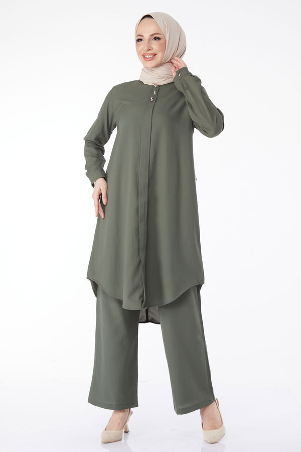 13122-HAKI Tunik Pantolon