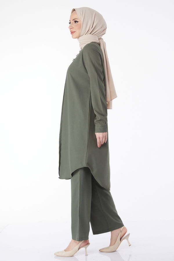 13122-HAKI Tunik Pantolon