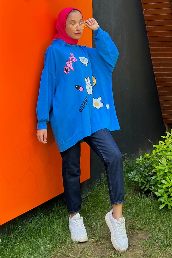 21235-SAKS Kapsonlu Sweat