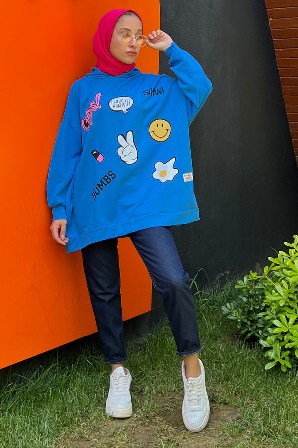 21235-SAKS Kapsonlu Sweat