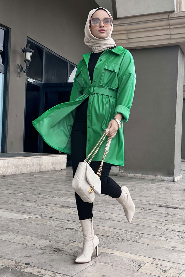 21768-YESIL Ceket