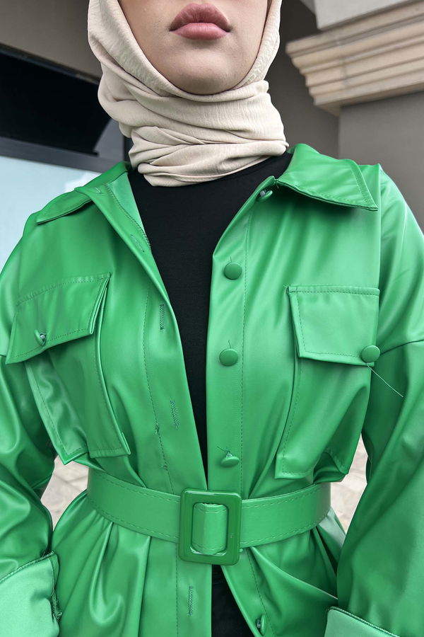 21768-YESIL Ceket