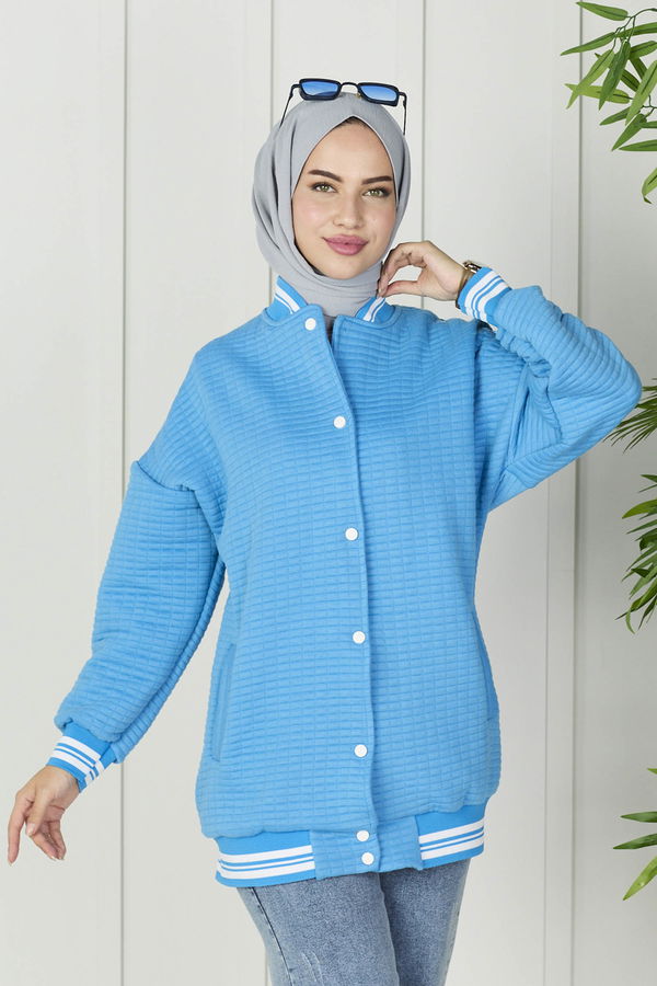 21772-BEBE-MAVI Kolej Ceket