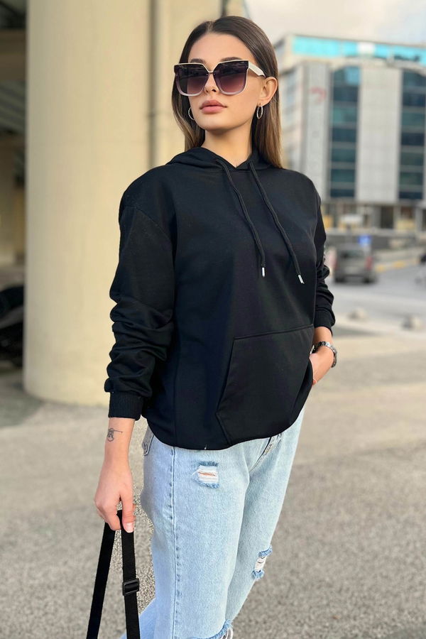 Kapsonlu Sweat Siyah - 23003