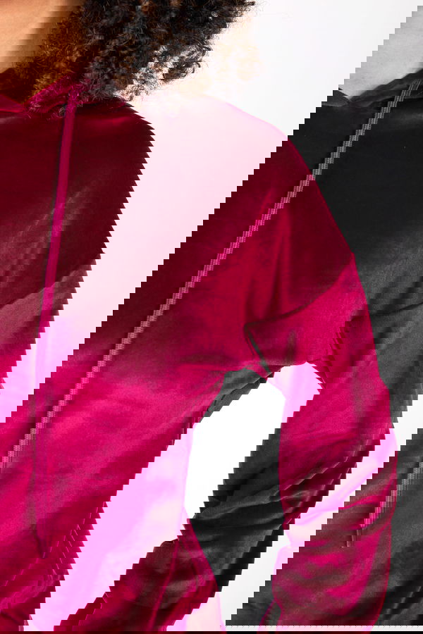 23415-BORDO Kadife Eşofman Takımı