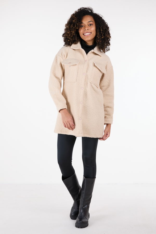 Kaşe Kaban Krem - 23436