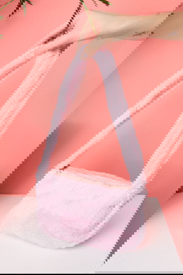23629-PEMBE Peluş Çanta