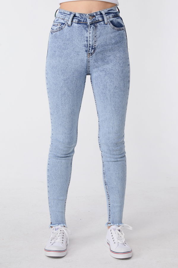 Skınny Likralı Kot Pantolon Buz Mavi Kar - 23657