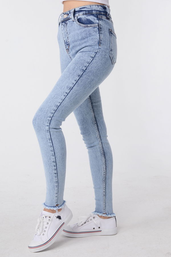 Skınny Likralı Kot Pantolon Buz Mavi Kar - 23657