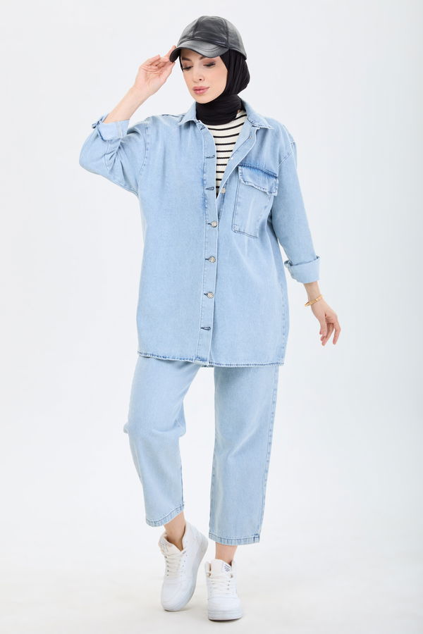 İkili Kot Takım Buz Mavi - 23671