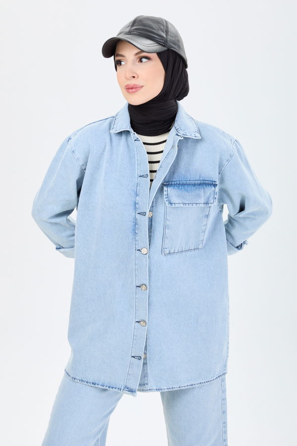 İkili Kot Takım Buz Mavi - 23671