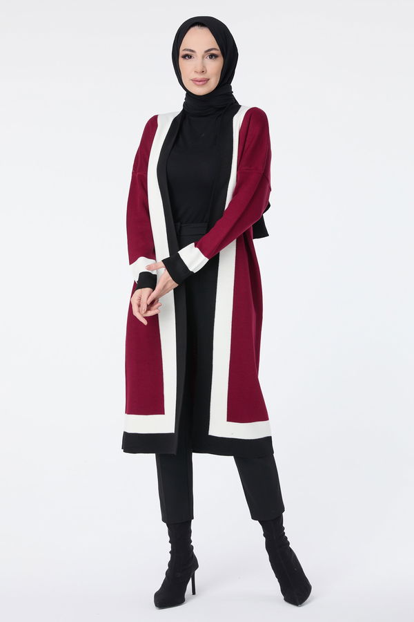 Triko Hırka Bordo - 23734