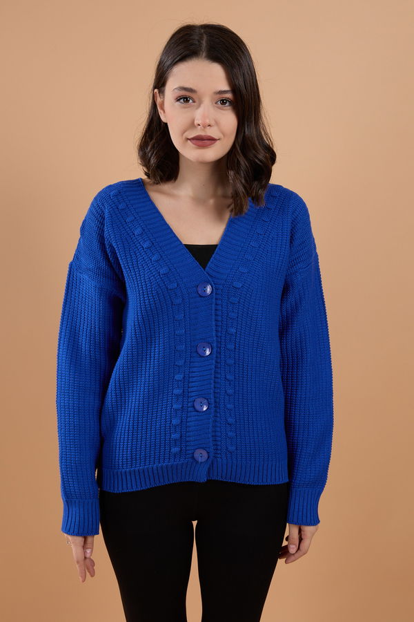 Triko Hırka Saks - 23768