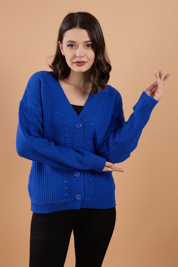 Triko Hırka Saks - 23768