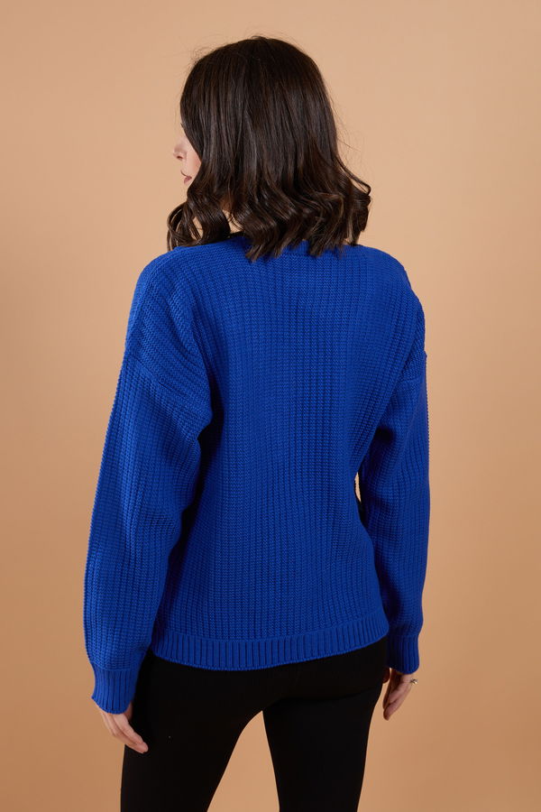 Triko Hırka Saks - 23768