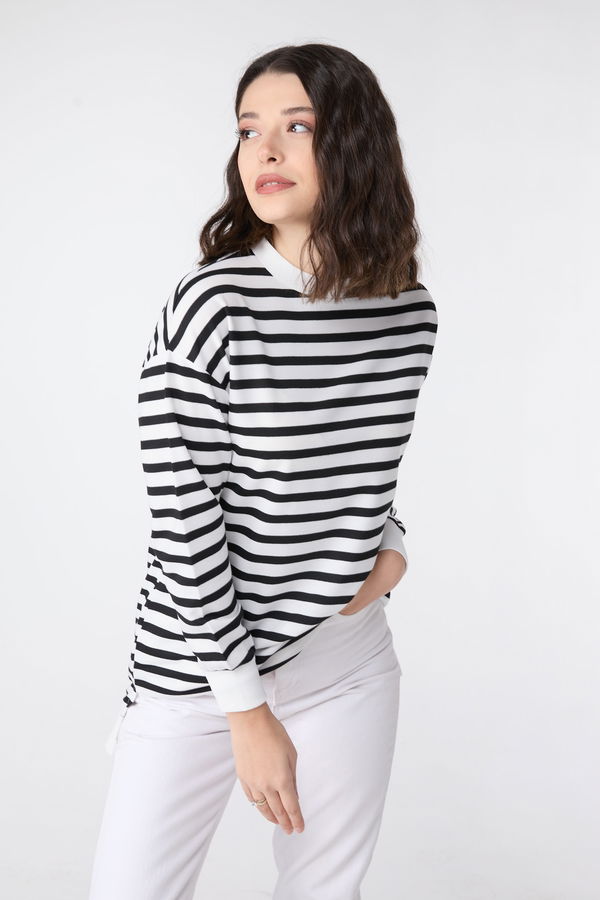 Çizgili Tunik Siyah - 23891