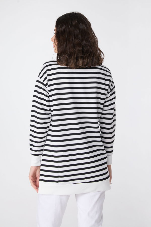 Çizgili Tunik Siyah - 23891
