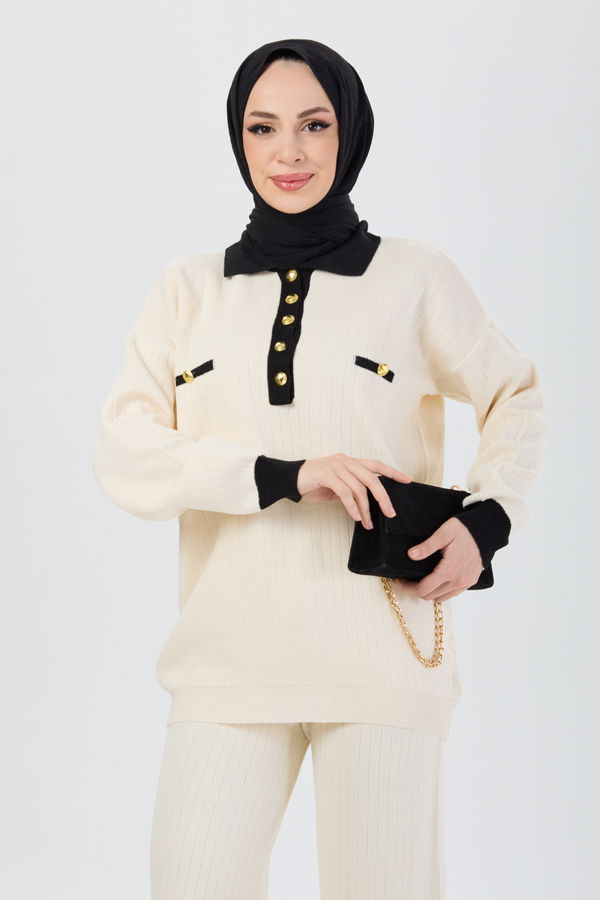 Triko Takım Krem - 24220