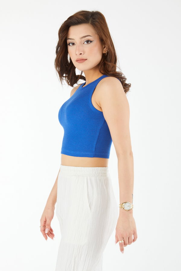 Kısa Kollu Crop Saks - 24438