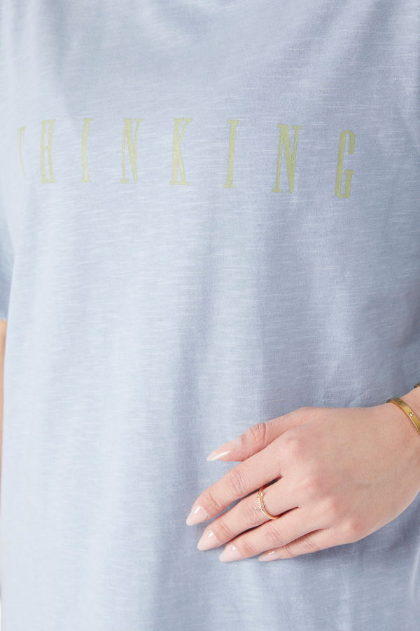 Kısa Kollu Baskılı T-shirt Bebe Mavi - 24634