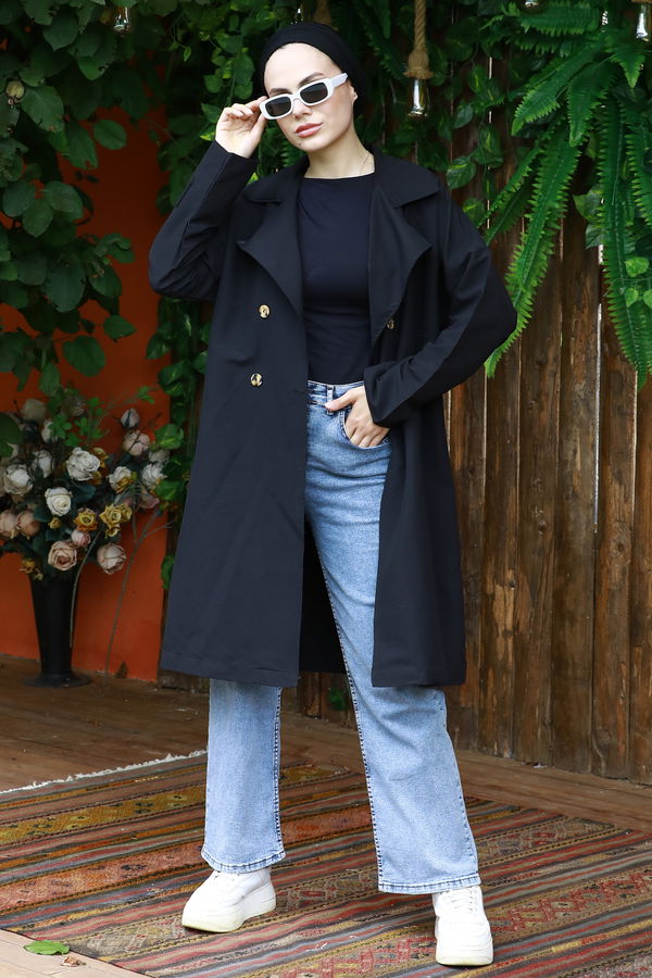 8898-SIYAH Trenckot