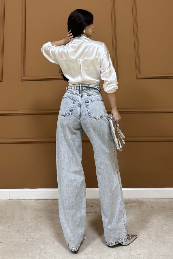 Baggy Kot Pantolon Buz Mavi - 26755