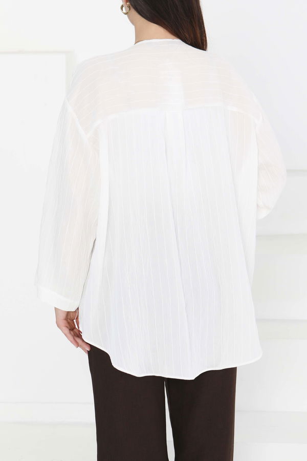 Bağlamalı Kimono D1 Beyaz - 27388