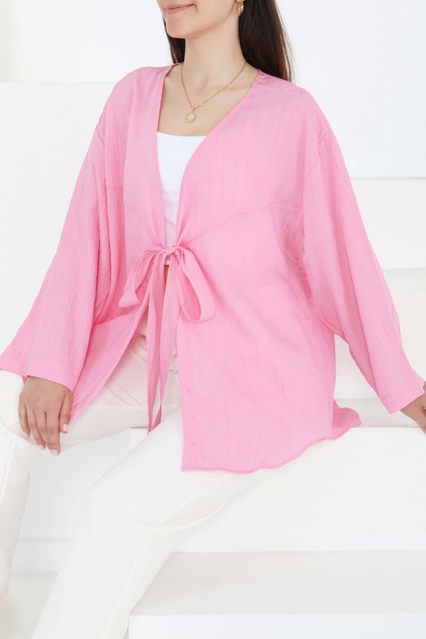 Bağlamalı Kimono Pembe - 27388