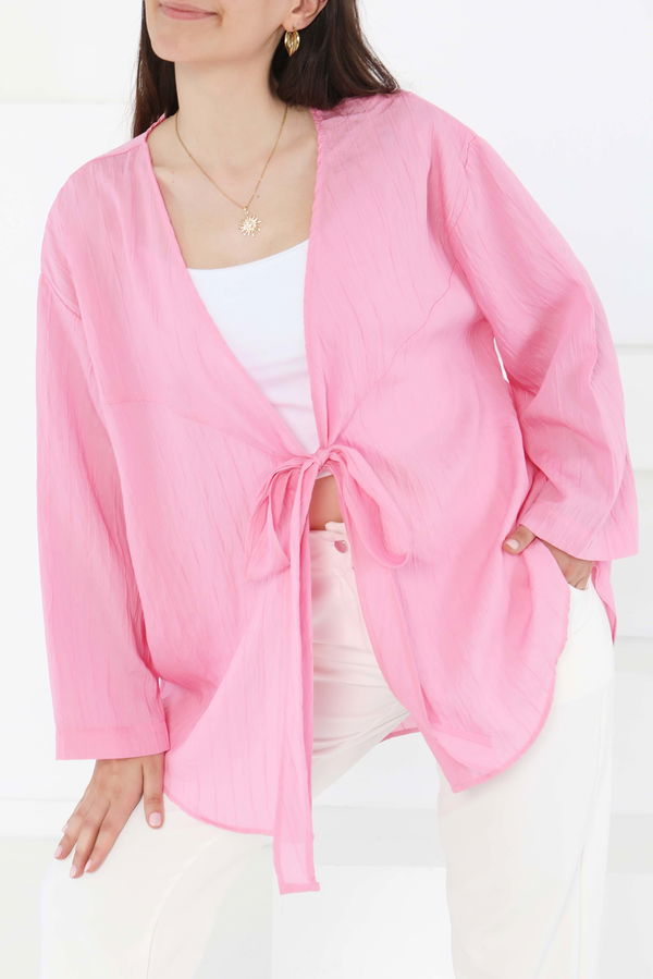 Bağlamalı Kimono Pembe - 27388