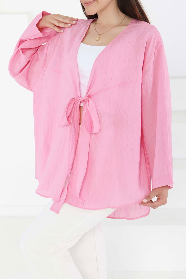 Bağlamalı Kimono Pembe - 27388