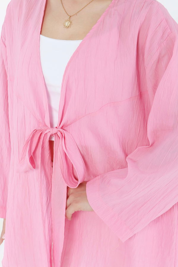 Bağlamalı Kimono Pembe - 27388