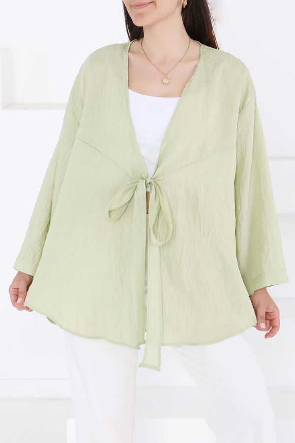 Bağlamalı Kimono Yeşil - 27388