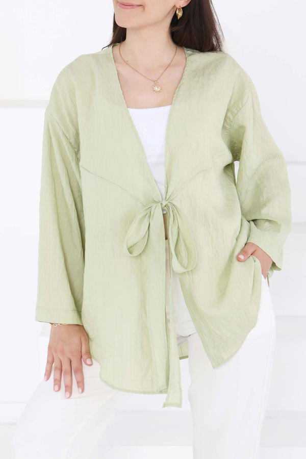 Bağlamalı Kimono Yeşil - 27388
