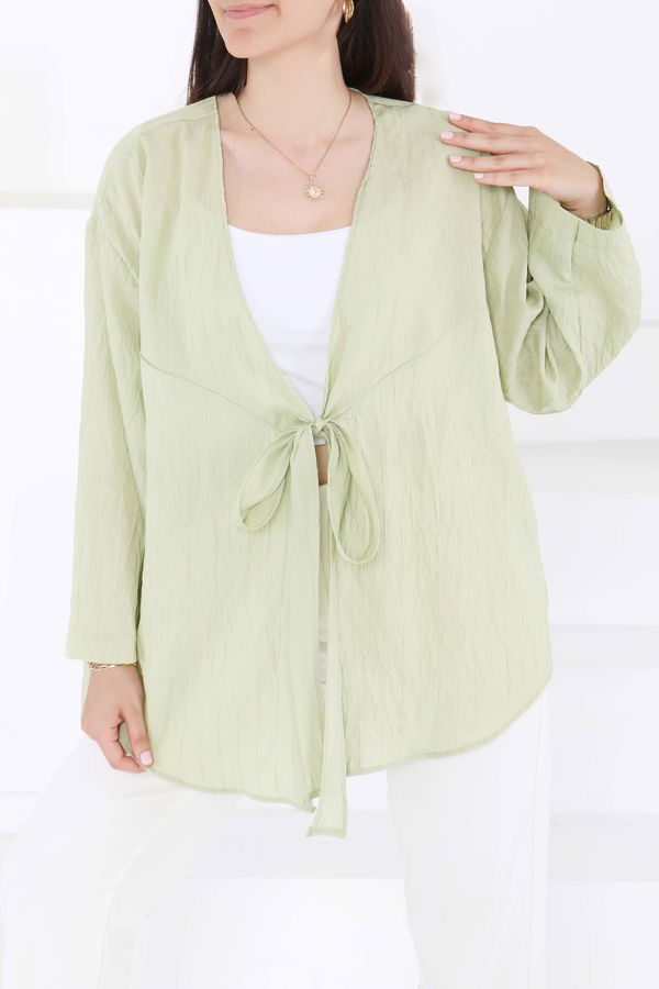 Bağlamalı Kimono Yeşil - 27388