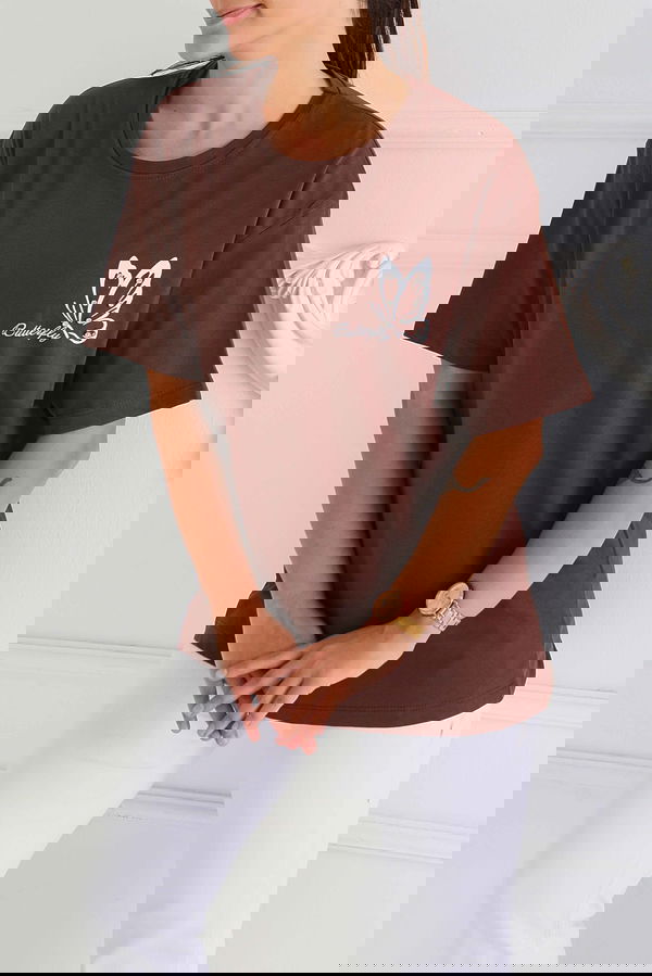 Baskılı Taşlı T-Şhirt - 27567
