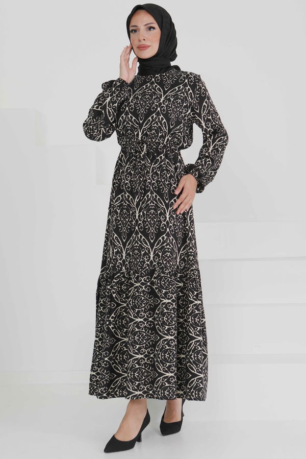 Belden Bağlamalı Elbise - 27496