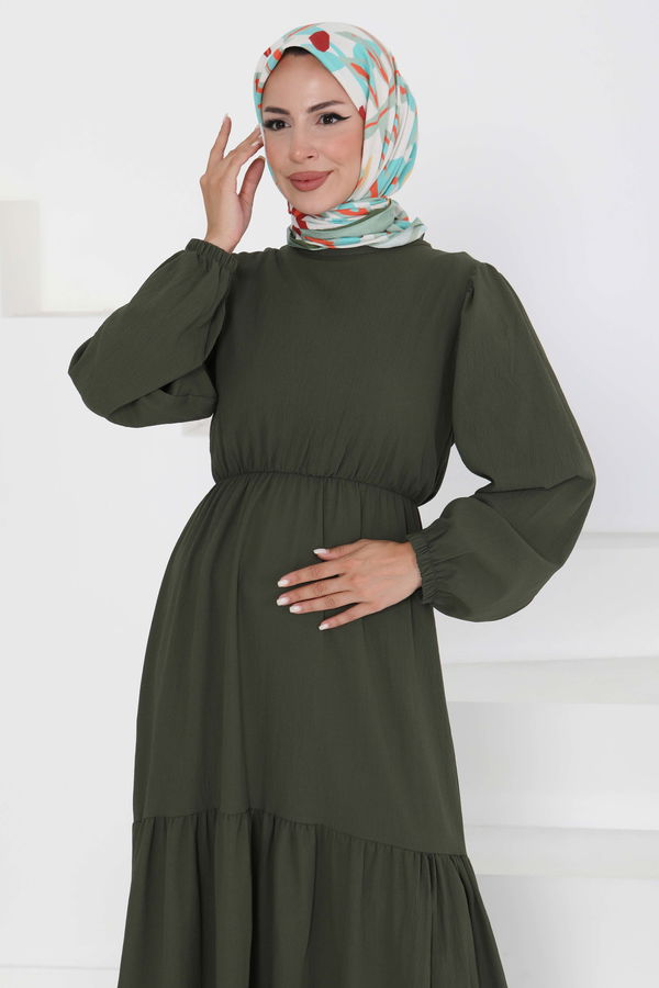 Beli Bağcıklı Elbise - 27303