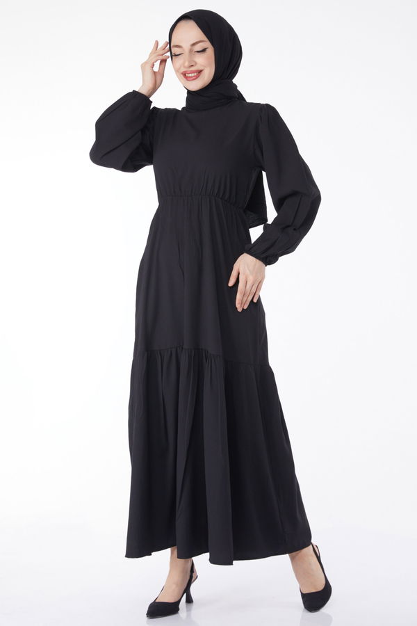 Beli Bağcıklı Elbise - 27303