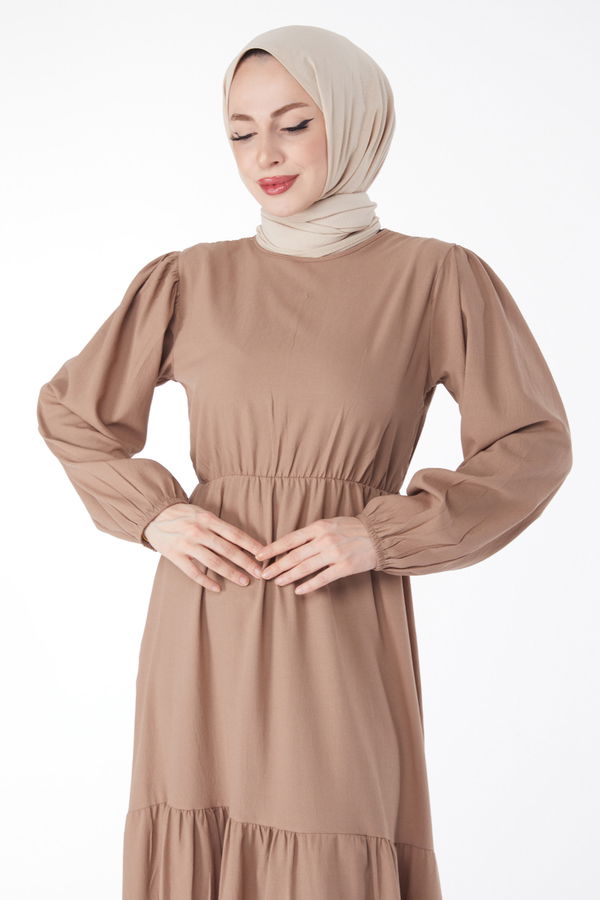 Beli Bağcıklı Elbise - 27303
